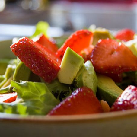 Avocado & Strawberry Salad with Poppyseed Vinaigrette
