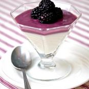 White Chocolate Pudding with Blackberry Curd