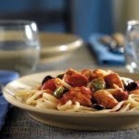 Chicken Cacciatore over Pasta