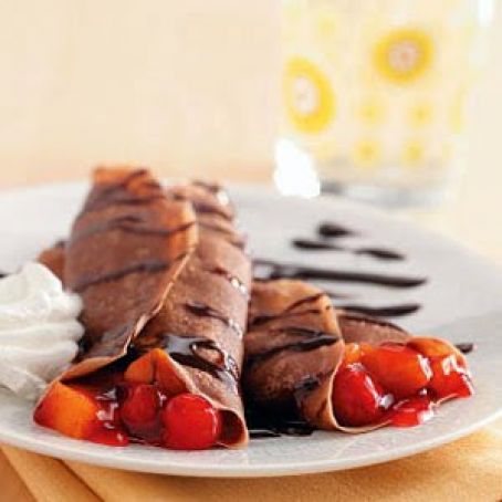 Chocolate-Fruit Crepes Recipe