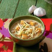 Crouton-Topped Garlic Soup