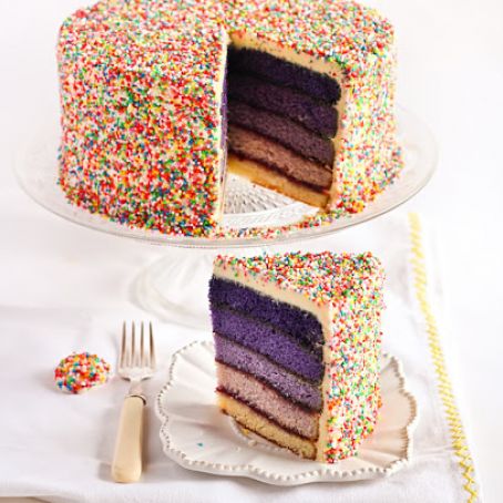 Purple Ombre Sprinkles Cake