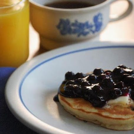 Blueberry Pancakes and Blueberry Syrup