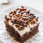 Turtle Chocolate Poke Cake