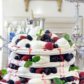 Pavlova, Summer Berry with Bourbon Whipped Cream