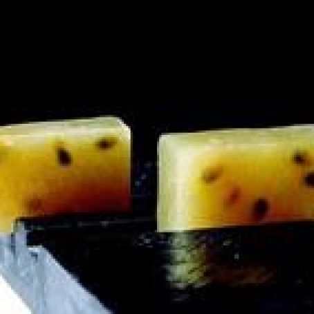 Frozen Melon in Sherry with Passion Fruit Pastille