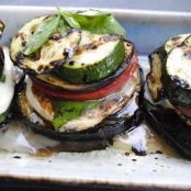Zucchini-Eggplant Napoleons with Tomato, Basil, and Mozzarella