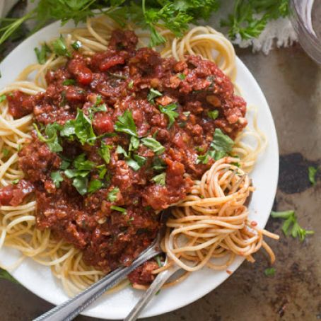 Cauliflower Walnut Meat Sauce