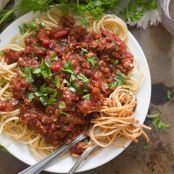 Cauliflower Walnut Meat Sauce