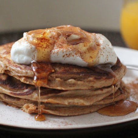Quinoa Flour-Whole Wheat Pancakes with Greek Yogurt