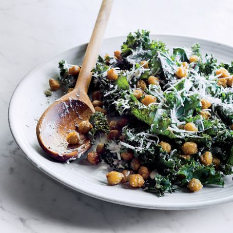 Kale Caesar with Fried Chickpeas