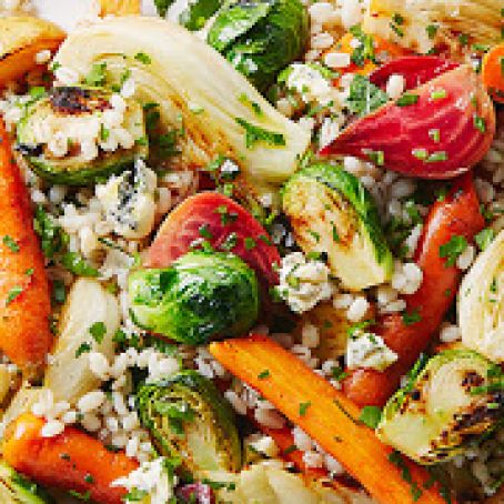 Roasted Vegetable, Gorgonzola, Pearl Barley Salad