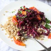 Cabbage: Blood-orange Braised Cabbage on Barley
