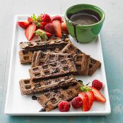 Chocolate Waffles with Mocha Syrup