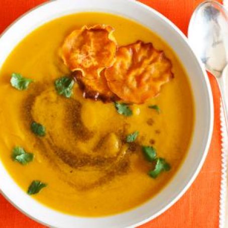 Curried Sweet Potato-Apple Soup