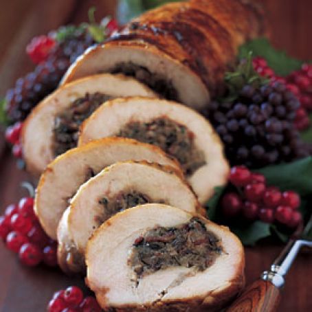 Turkey Breast Roulade with Crimini, Porcini, and Pancetta