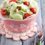 Aunt Peggy's Cucumber, Tomato and Onion Salad