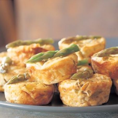 Baked Asparagus, Leek and Goat Cheese Bites