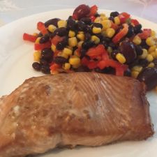 Grilled Salmon & Black Bean Salsa