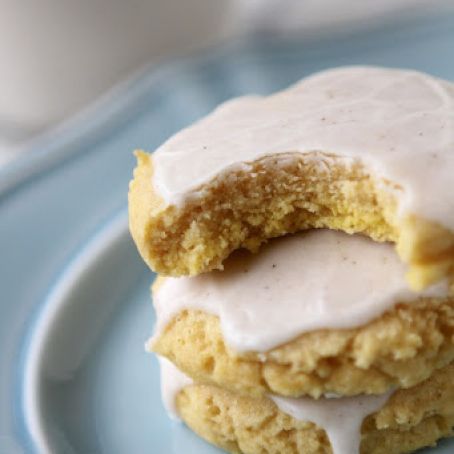 Soft Glazed Pumpkin Sugar Cookies