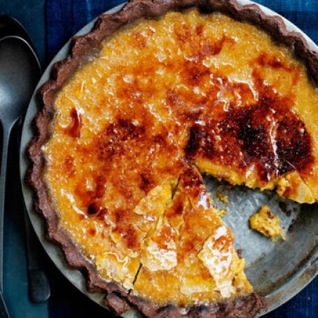 Brûléed Bourbon-Maple Pumpkin Pie