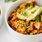 Chicken Burrito Bowls and Spiraled Sweet Potato Rice