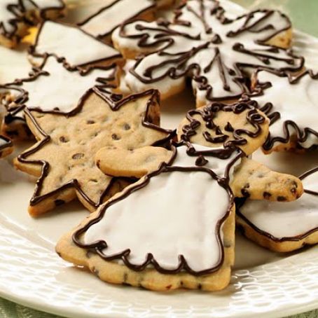 Chocolate Mini Chip Holiday Cut Out cookies