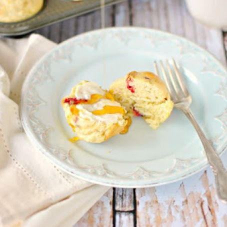 Strawberry + Lemon Pancake Muffins