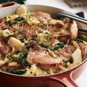 Pork Chops with Beer, Cabbage & Apples