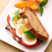 Sliced Egg and Tomato Sandwich with Pesto Mayonnaise