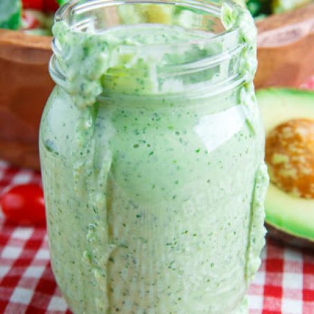 Creamy Avocado Dressing (aka Guacamole Buttermilk Dressing)