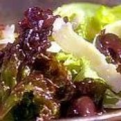 Mixed Green Salad with Herbed Red Wine Vinaigrette and Shaved Parmigiano-Reggiano with Toasted Frenc