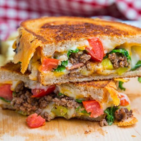 Bacon Double Cheeseburger Grilled Cheese Sandwich