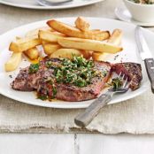 Steak with chimichurri sauce