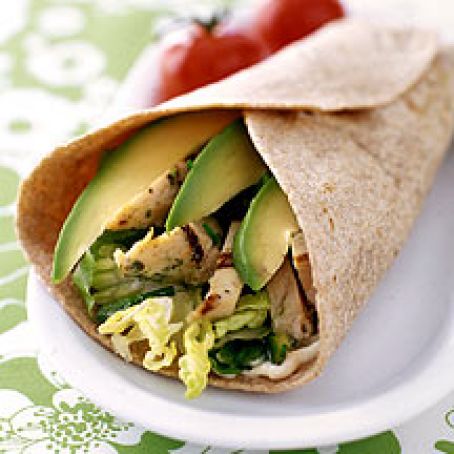 CHICKEN****Chicken & Avocado Wrap with Salsa Yogurt Dip