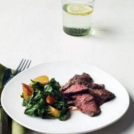 Skirt Steak with Beets and Greens