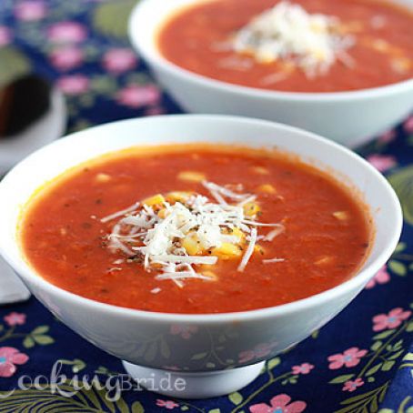 Tomato, Corn, and Basil Soup