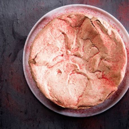 Flourless Pistachio Cake with Strawberry Meringue