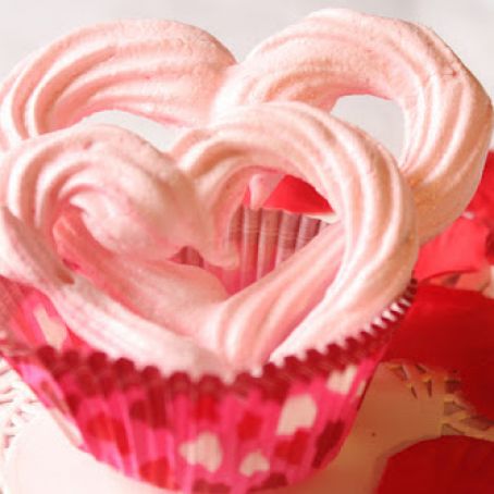 Strawberry Heart Meringues