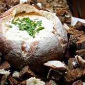 Cheese-Beer Dip in Bread Bowl