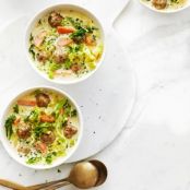Savoy Cabbage Soup with Tiny Meatballs