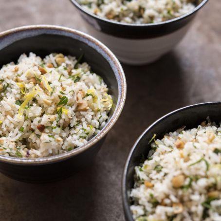Lemon and Herb Pilaf with Hazelnuts