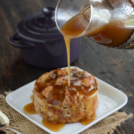 Donut Bread Pudding with Buttery Rum Sauce