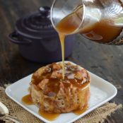 Donut Bread Pudding with Buttery Rum Sauce