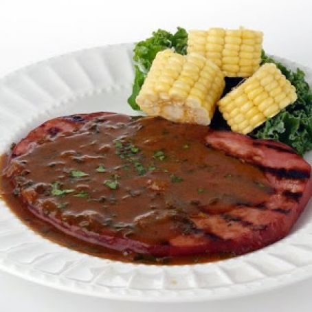 Grilled Ham Steaks with Red-eye Gravy