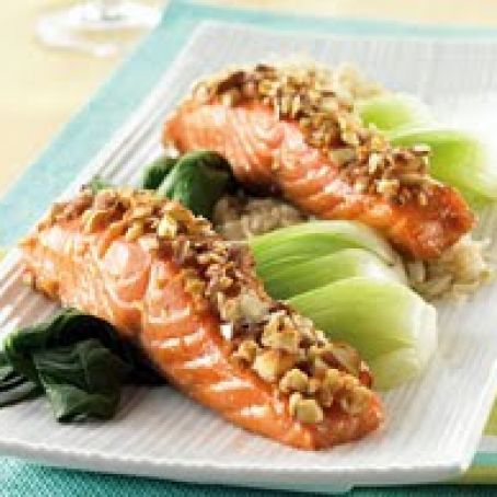 Maple Baked Salmon with Chopped Almonds