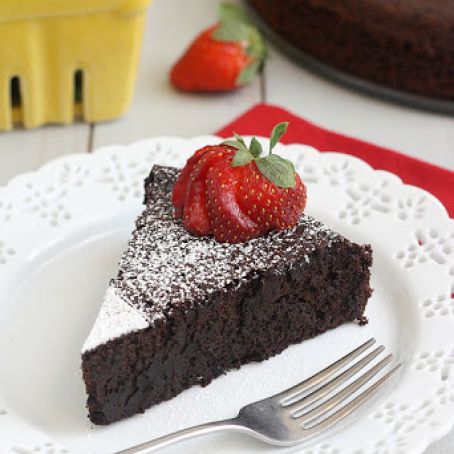 Dark-Chocolate Soufflé Cake