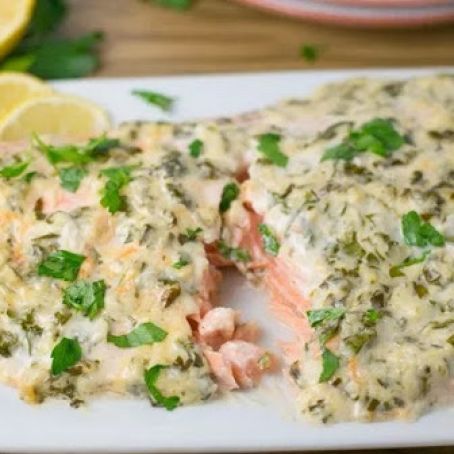 Baked Salmon with Herbed Mayo