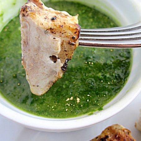 Swordfish Kebabs with Orange Basil Sauce