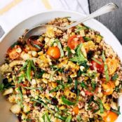 Warm Farro Salad with Charred Corn